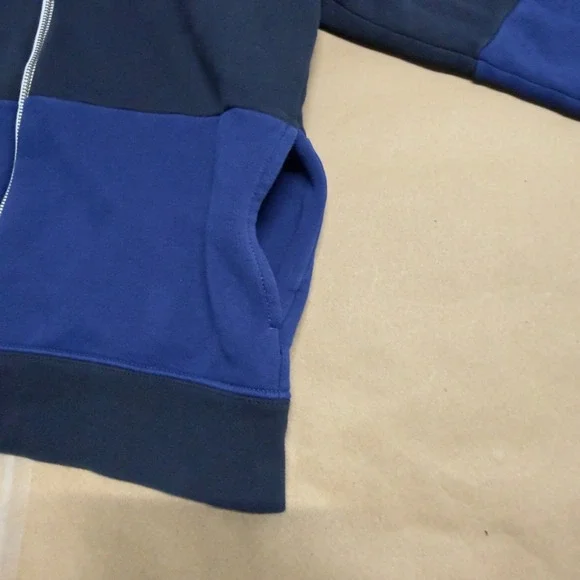 Polo Ralph Lauren Kids Boys L 14-16 Colorblock Full Zip Hoodie White Navy Blue - Picture 11 of 12